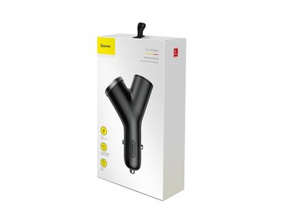 Y Type Car Charger nabíječka do auta 2x USB + zásuvka zapalovače 3.4A černá (CCALL-YX01)