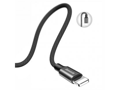 Yiven kabel v látkovém opletení USB / Lightning 1,8M černý (CALYW-A01)