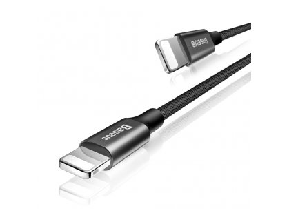 Yiven kabel v látkovém opletení USB / Lightning 1,8M černý (CALYW-A01)