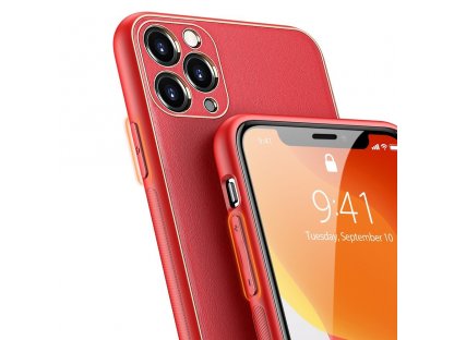 Yolo elegantní pouzdro z eko kůže iPhone 11 Pro Max červené