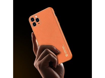 Yolo elegantní pouzdro z eko kůže iPhone 11 Pro Max oranžové