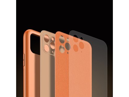 Yolo elegantní pouzdro z eko kůže iPhone 11 Pro oranžové