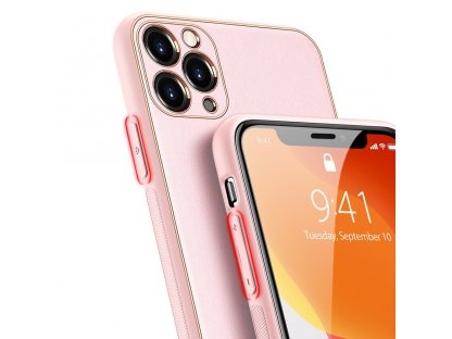 Yolo elegantní pouzdro z eko kůže iPhone 11 Pro růžové