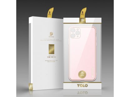 Yolo elegantní pouzdro z eko kůže iPhone 11 Pro růžové