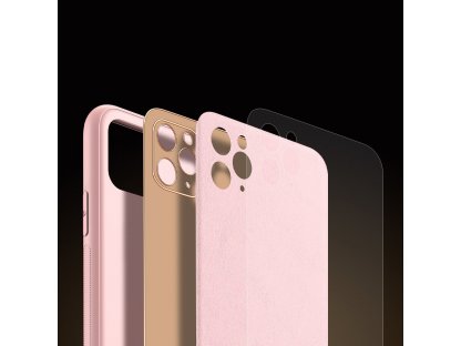 Yolo elegantní pouzdro z eko kůže iPhone 11 Pro růžové