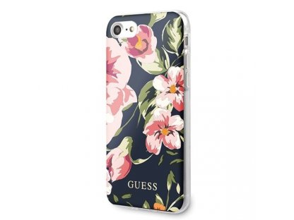 Zadní kryt iPhone 7/8/SE 2020 granatowy/navy N°3 Flower Collection Shiny