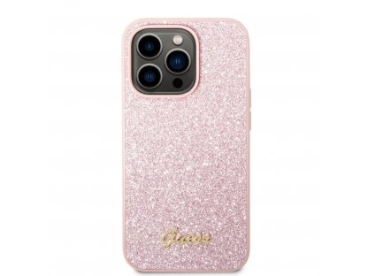 Zadní kryt PC/TPU Glitter Flakes Metal Logo pro iPhone 14 Pro růžový