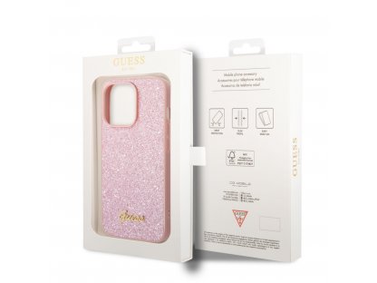 Zadní kryt PC/TPU Glitter Flakes Metal Logo pro iPhone 14 Pro růžový