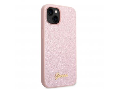 Zadní kryt PC/TPU Glitter Flakes Metal Logo pro iPhone 14 růžový