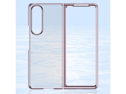 Zadní kryt Plating Case s kovovým rámečkem pro Samsung Galaxy Z Fold 3 růžové