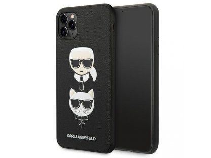 Zadní kryt pro iPhone 11 Pro Max 6,5" černý Saffiano Karl&Choupette Head