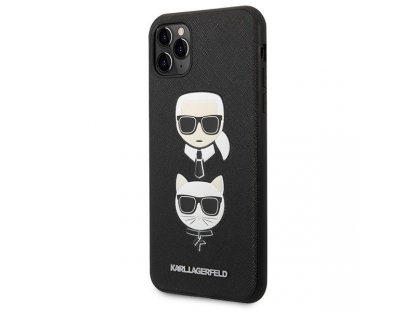 Zadní kryt pro iPhone 11 Pro Max 6,5" černý Saffiano Karl&Choupette Head