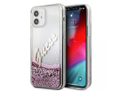 Zadní kryt pro iPhone 12 mini 5,4" růžový Glitter Vintage Script