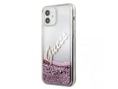 Zadní kryt pro iPhone 12 mini 5,4" růžový Glitter Vintage Script