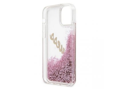 Zadní kryt pro iPhone 12 mini 5,4" růžový Glitter Vintage Script