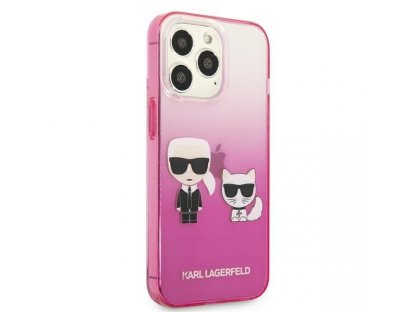 Zadní kryt pro iPhone 13 Pro / 13 6,1" růžový (Gradient Ikonik Karl & Choupette) KLHCP13LTGKCP