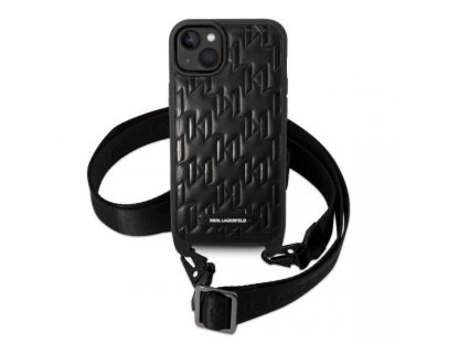 Zadní kryt pro iPhone 14 Plus 6,7" černý Monogram Plaque Logo Strap