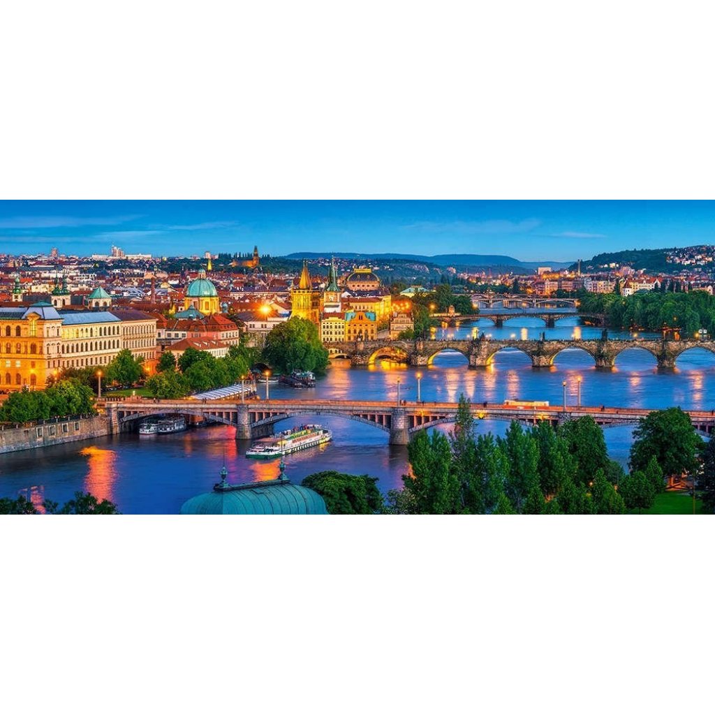 Puzzle 060061 - Noční Praha 600 dílků panorama
