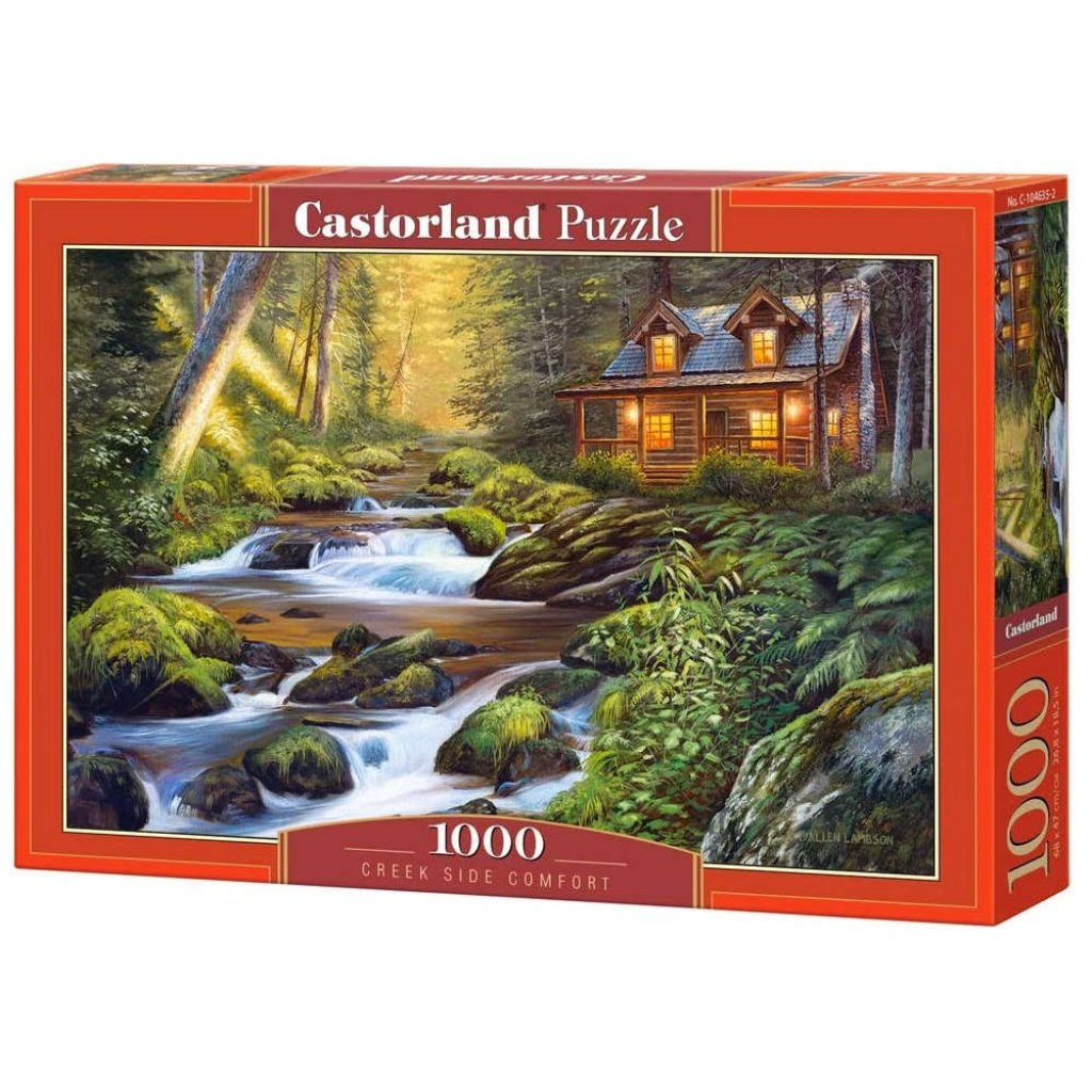 Puzzle 104635 Creek Side Comfort, Chata u řeky 1000 dílků