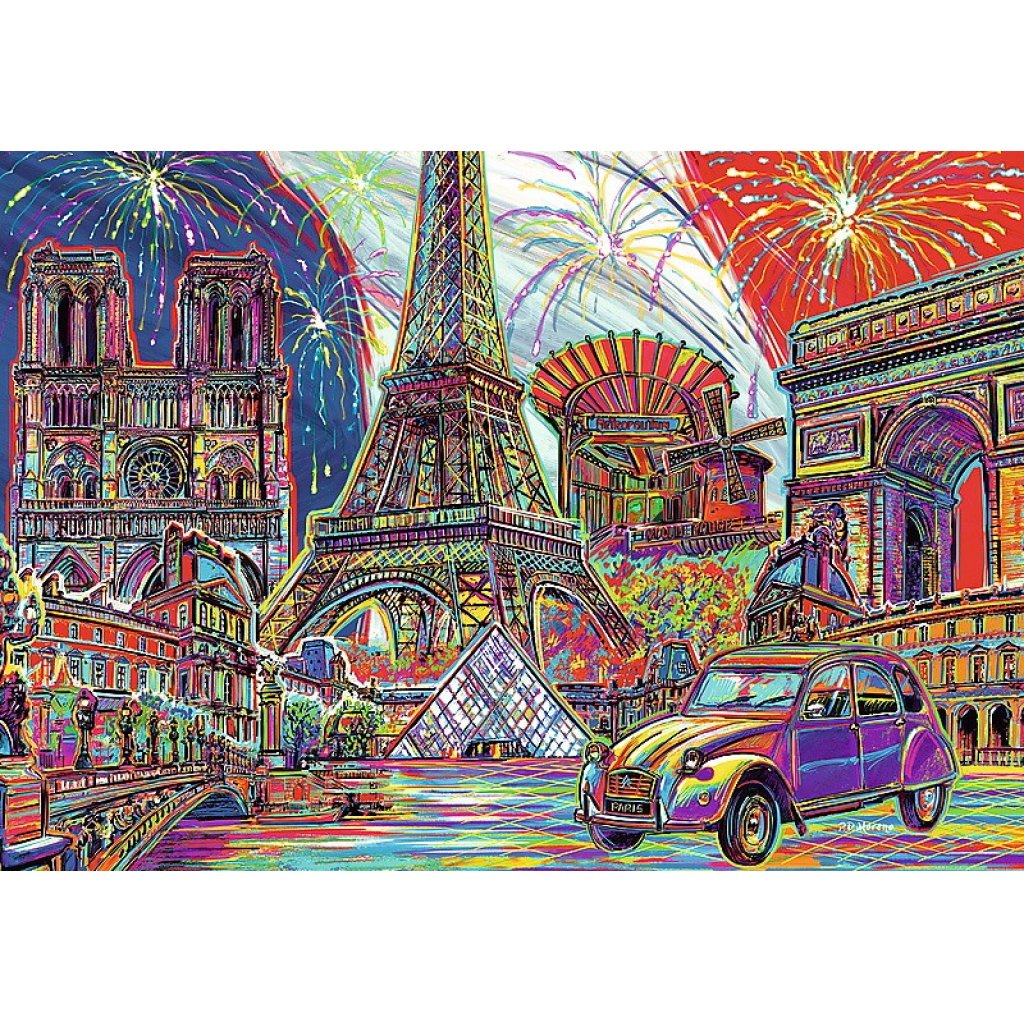 Puzzle 10524 Paříž barevná koláž 1000 dílků