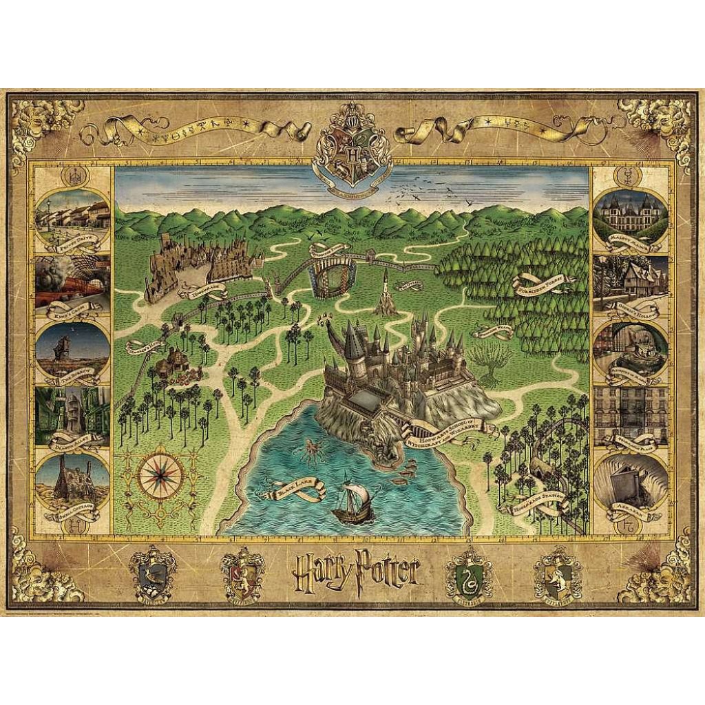 Puzzle 16599 Harry Potter, mapa Bradavic 1500 dílků