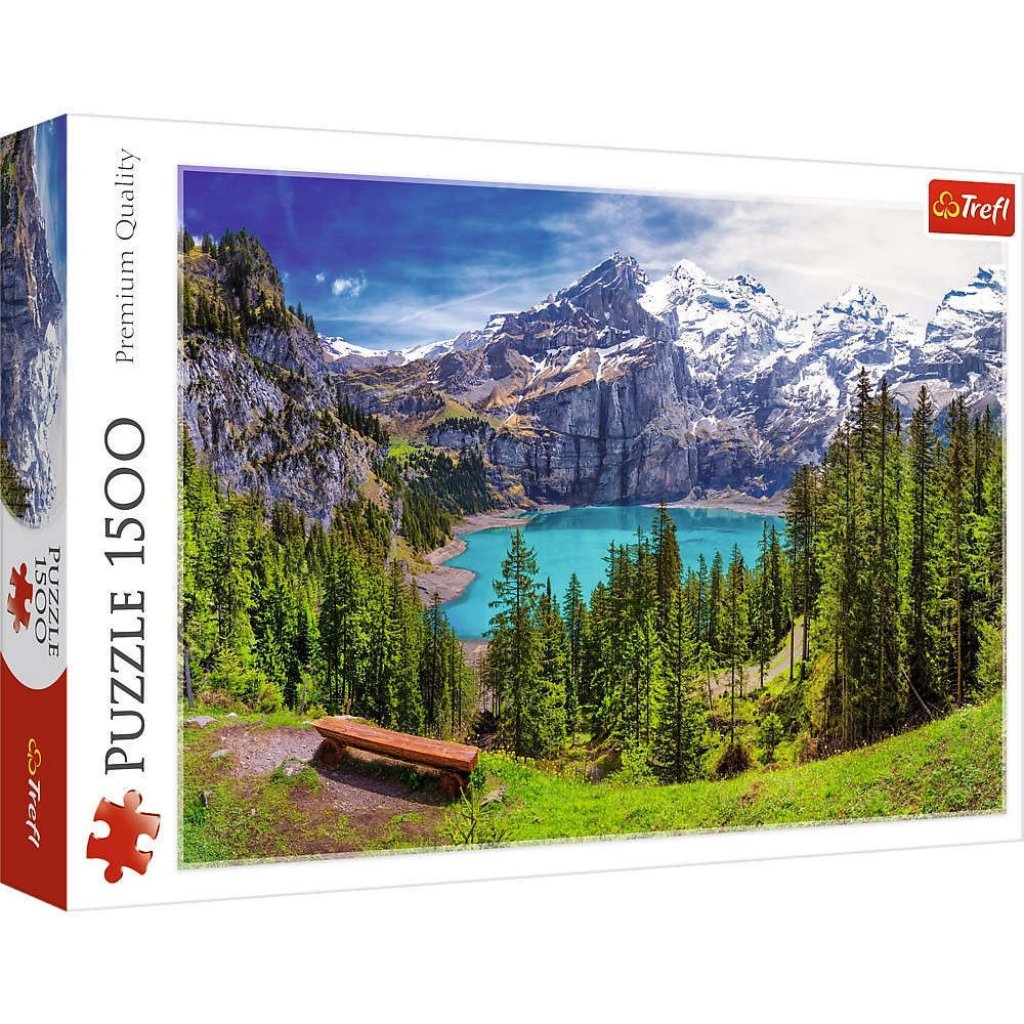 Puzzle 26166 Jezero Oeschinen v Alpách - 1500 dílků