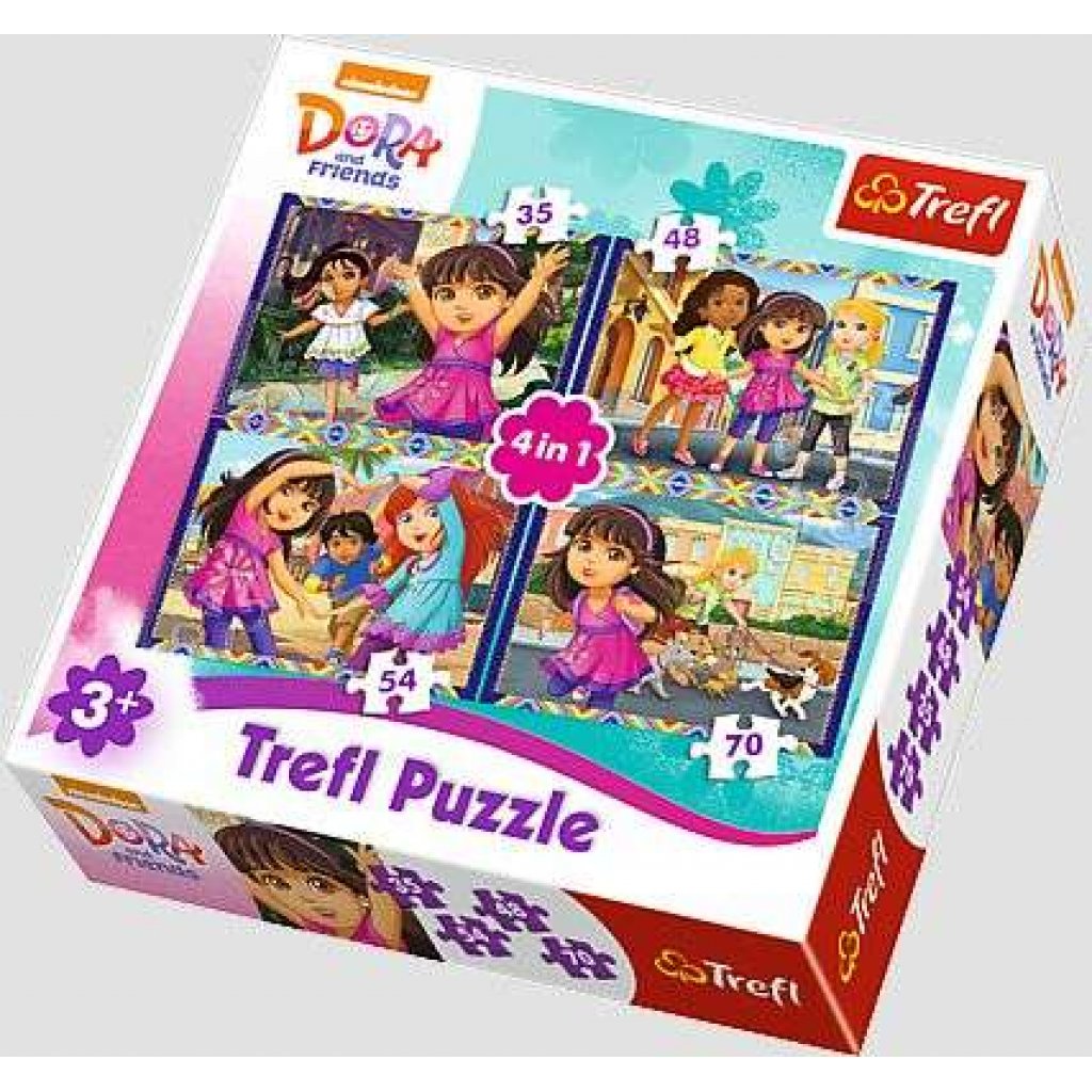 Puzzle 34265 Dora 4 v 1, 35, 48, 54, 70 dílků