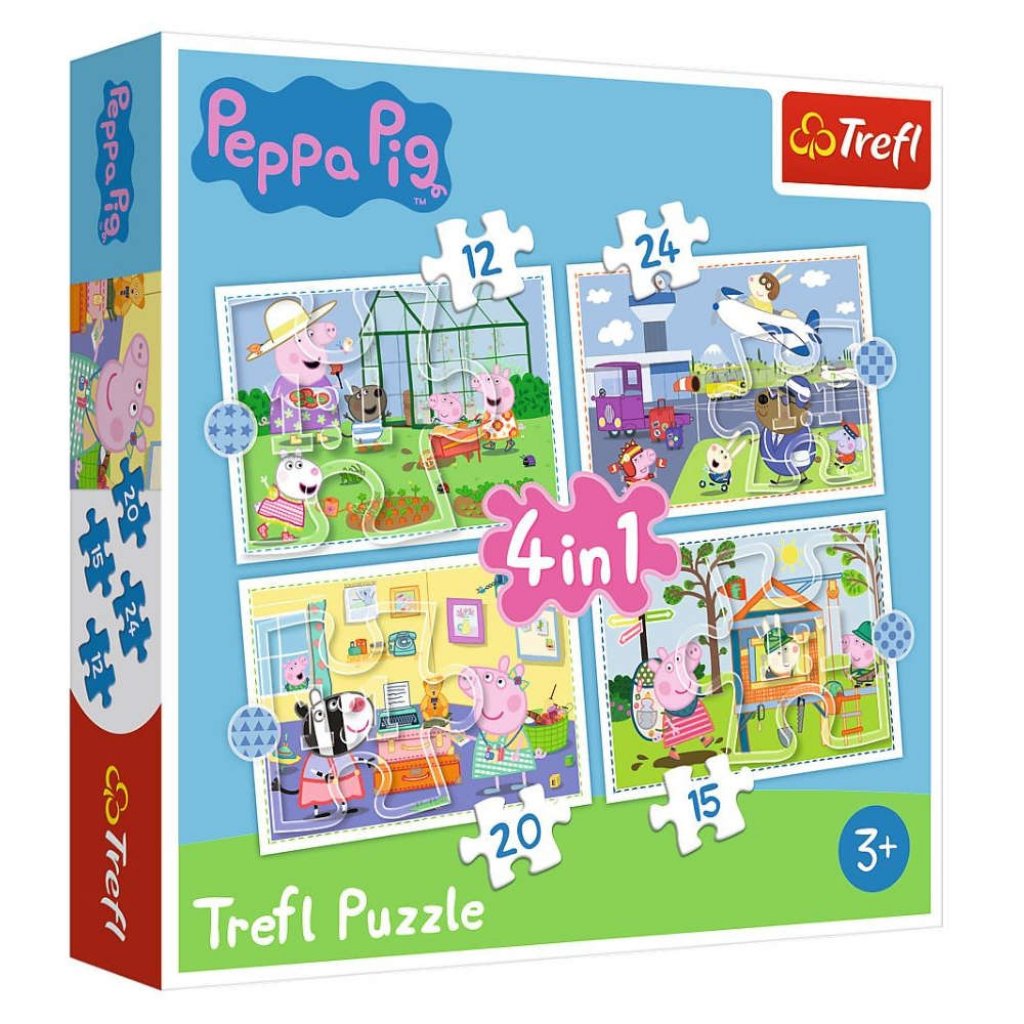Puzzle 34359 Peppa Pig 4 v 1, 12, 15, 20, 24 dílků