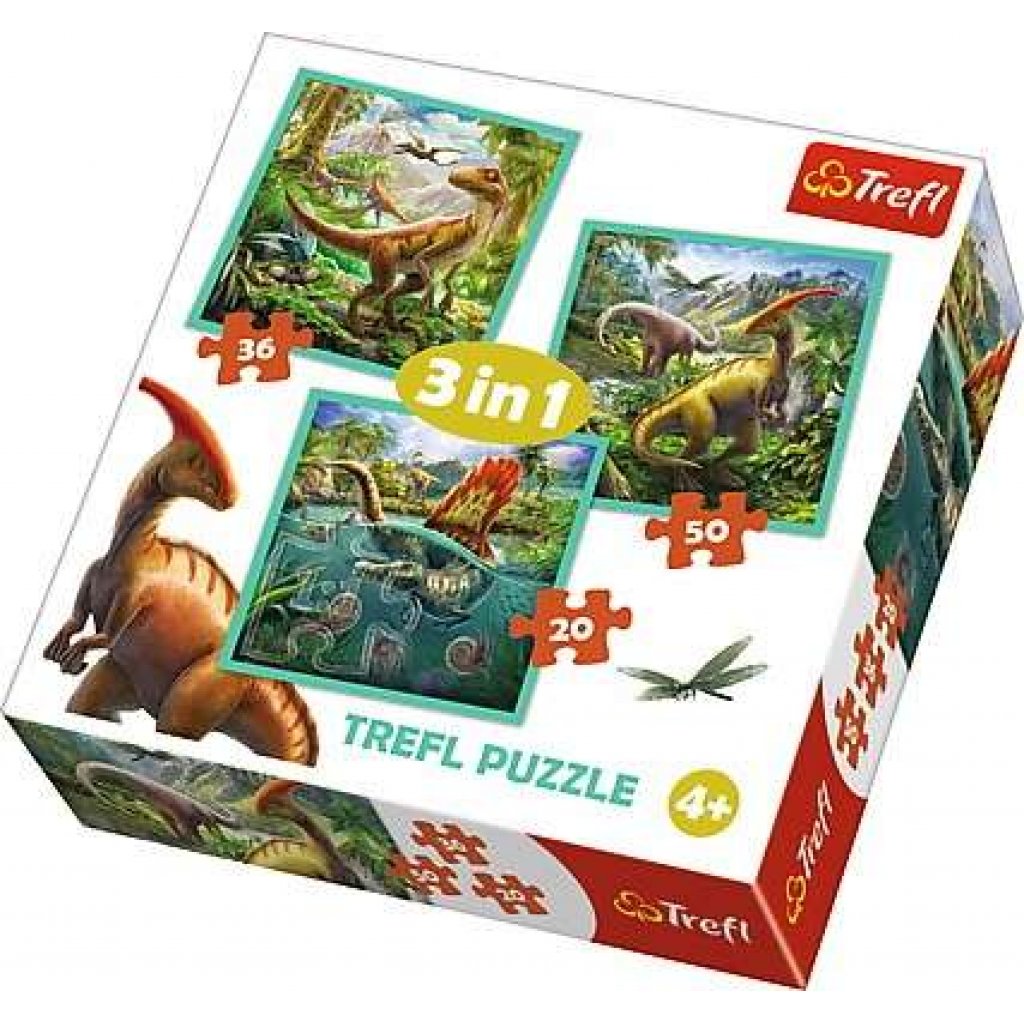 Puzzle 34837 Svět dinosaurů 3 v 1, 35, 48, 54, 70 dílků