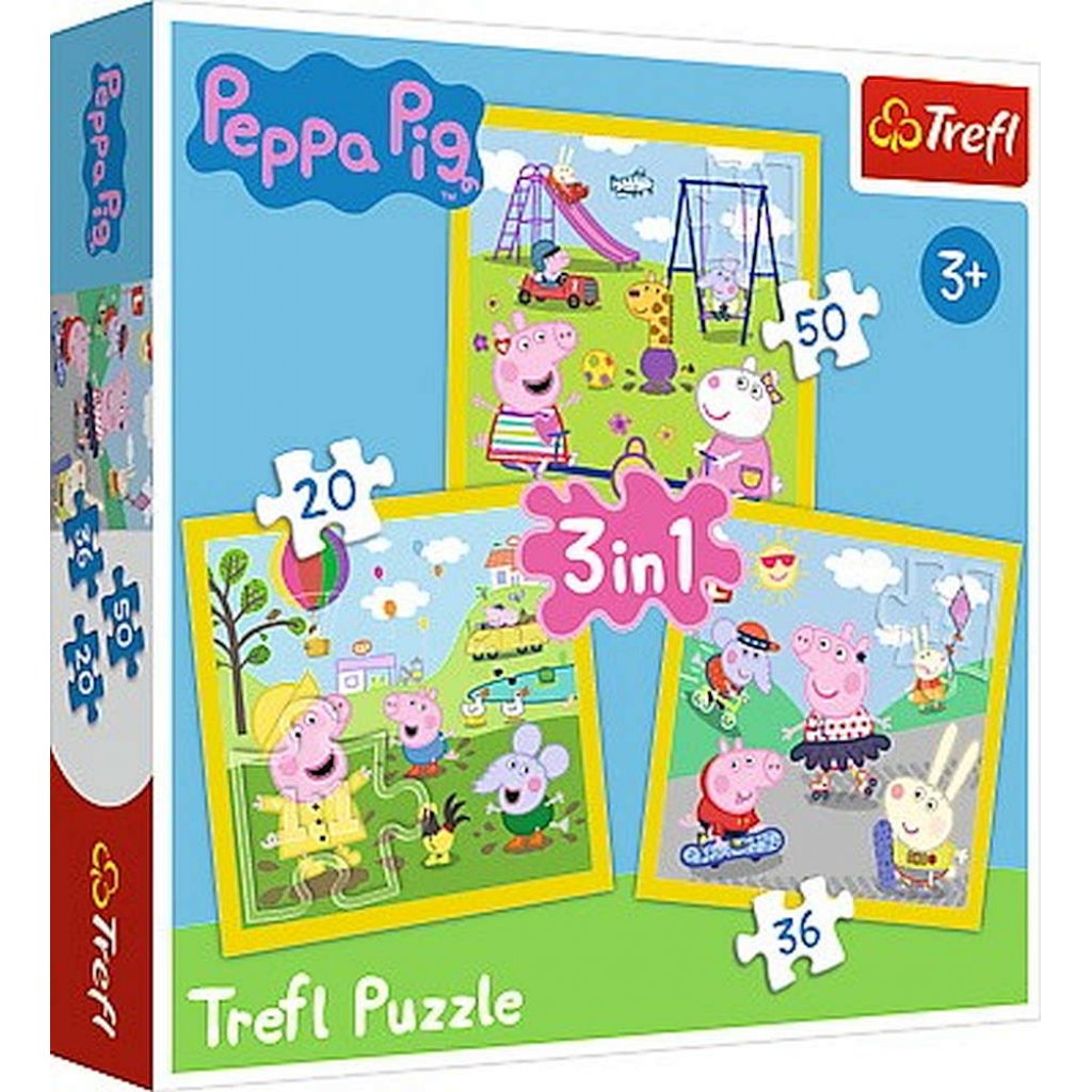 Puzzle 34849 Peppa Pig 3 v 1, 35, 48, 54, 70 dílků