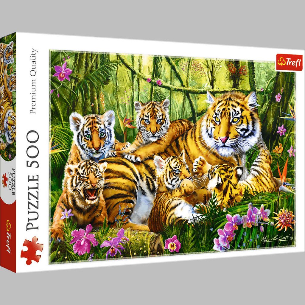 Puzzle 37350 Rodina tygrů 500 dílků