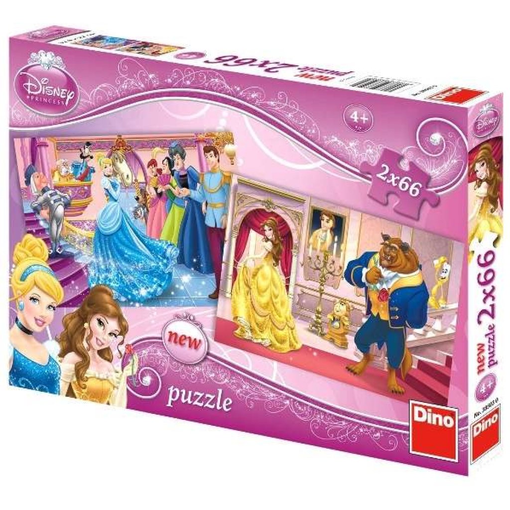 Puzzle 385030 - Disney princezny 2x66 dílků