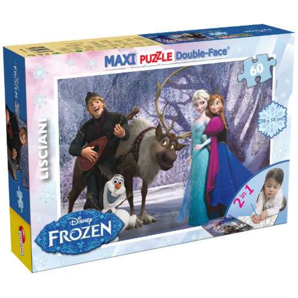 Puzzle oboustranné 46874 - Frozen, Ledové království - 60 dílků MAXI