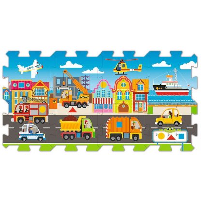 Pěnové puzzle vzdělávací 60754 Cars, dopravní a pracovní prostředky 8 dílků