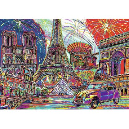 Puzzle 10524 Paříž barevná koláž 1000 dílků 2
