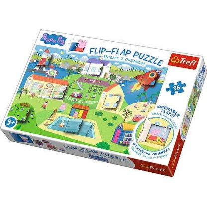 Puzzle 14274 Peppa Pig s okénky 36 dílků