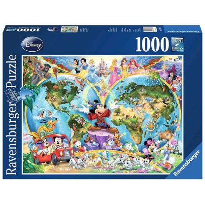 Puzzle 15785 Disney mapa, postavičky 1000 dílků 