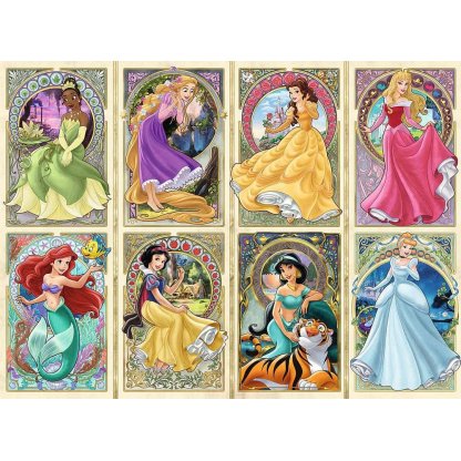 Puzzle 16504 Disney princezny, Art Nouvea 1000 dílků  2