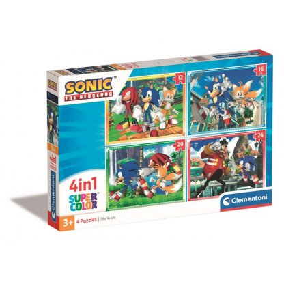 Puzzle 21522 - Sonic- 4v1 ,12+16+20+24 dílků