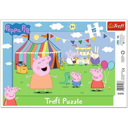 Puzzle 31276 - Peppa Pig , veselé městečko, 15 dílků  
