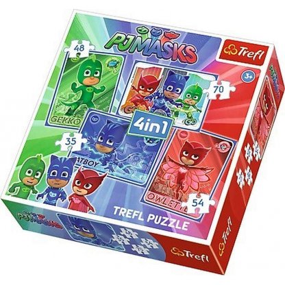 Puzzle 34291 PJ Masks 4v1, 35, 48, 54, 70 dílků