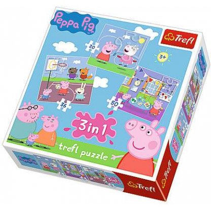 Puzzle  34813 Peppa Pig, Pepina 3v1, 20, 36, 50 dílků