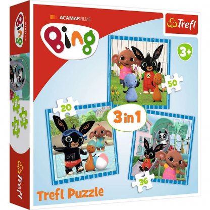 Puzzle 34851 Králíček Bing 3 v 1, 35, 48, 54, 70 dílků