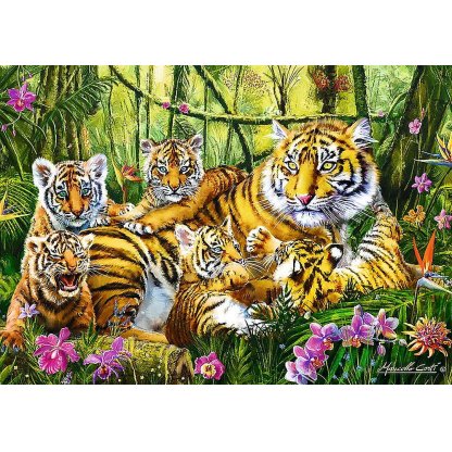 Puzzle 37350 Rodina tygrů 500 dílků 2