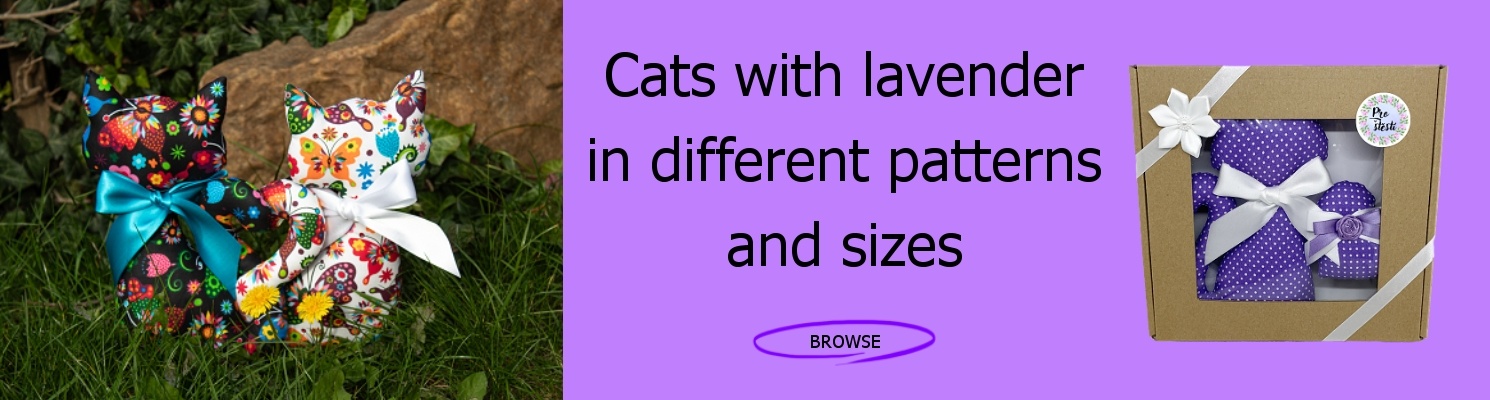 Cats with lavender