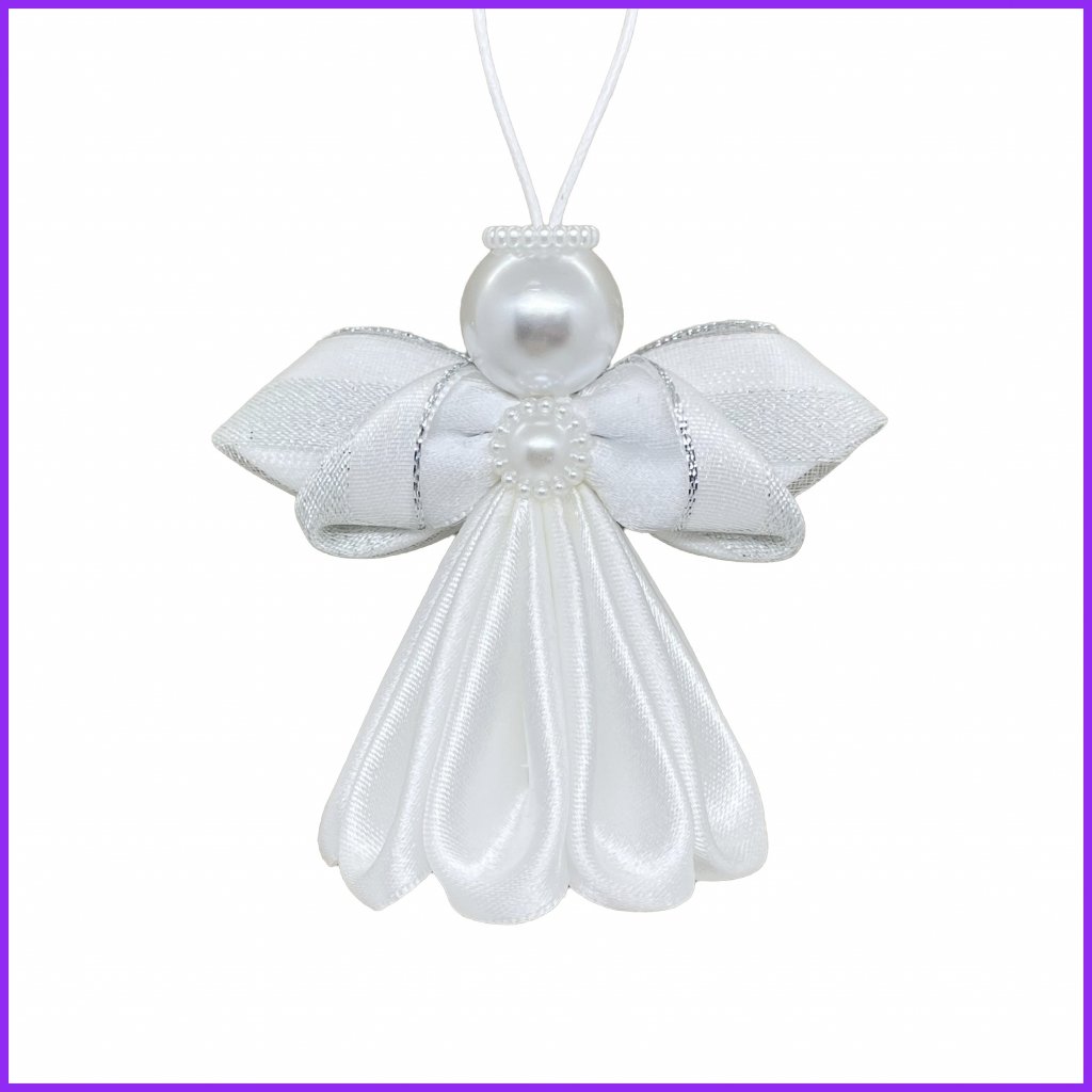 Angel kanzashi - white