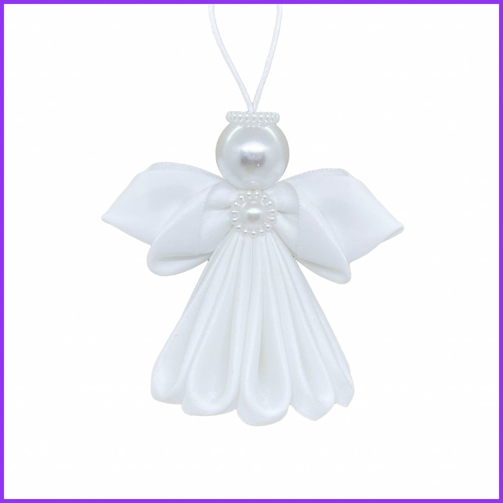 Angel kanzashi - white matte