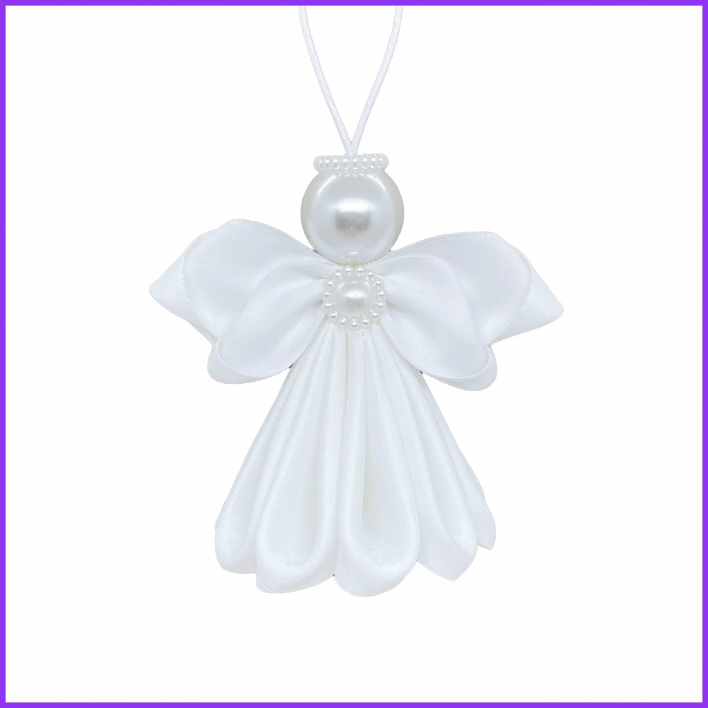 Angel kanzashi - white matte