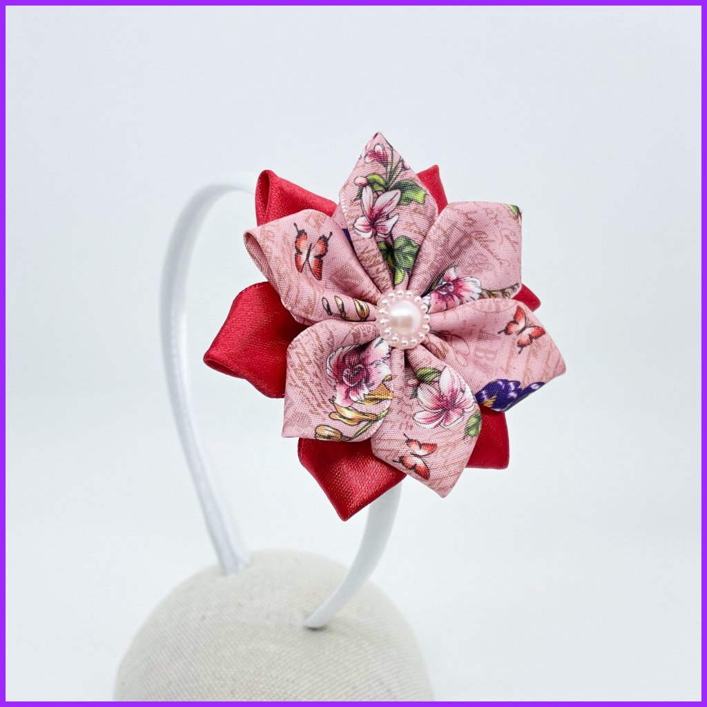 Headband with flower 2in1 - butterfly