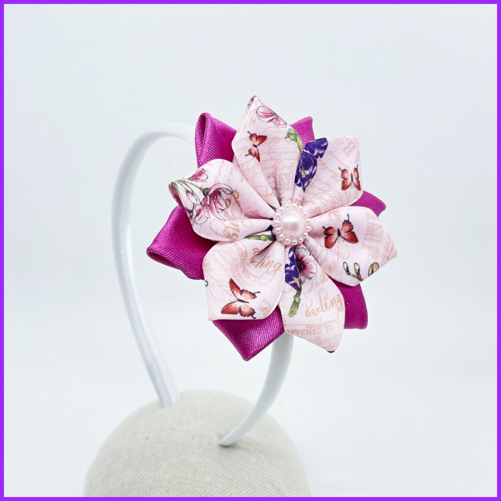 Headband with flower 2in1 - butterfly